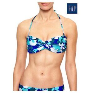 GAP Sweetheart Blue Floral Bandeau Bikini Bathing Suit Top Sz S - NWT